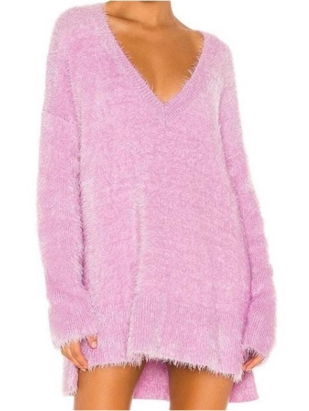 Show Me Your MuMu Pink V-Neck Cozy Sweater